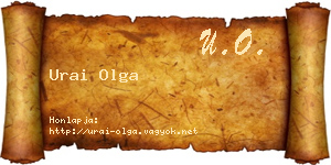 Urai Olga névjegykártya